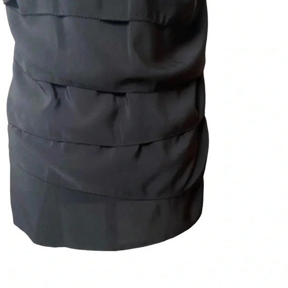 AQUA Black Tiered Racerback Sleeveless Blouse Large - Picture 9 of 10